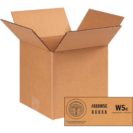 8 x 8 x 8" W5c Weather-Resistant Corrugated Boxes