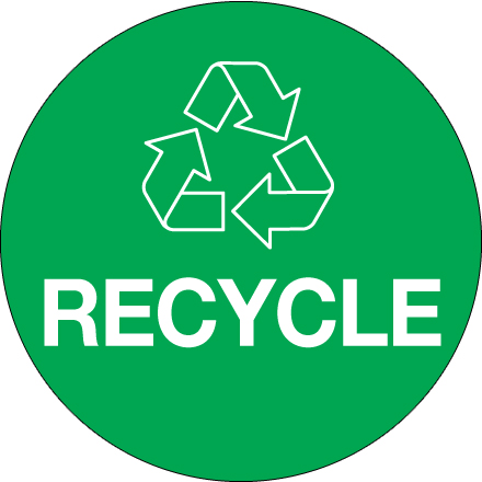 3" Green Circle "Recycle"