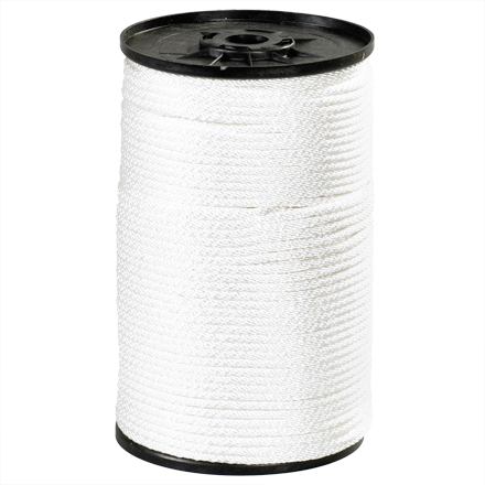 3/8", 2,300 lb, White Solid Braided Nylon Rope